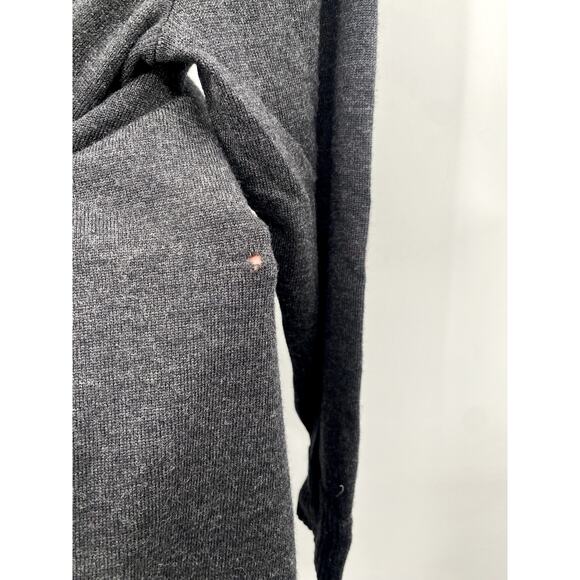 Eileen Fisher Gray Merino Wool Cowl Neck Asymmetrical Hem Sweater - Picture 6 of 6